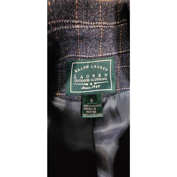 Vintage Ralph Lauren Wool Trench Coat Green Label See Pics Small hole sz 8 - Picture 5 of 8